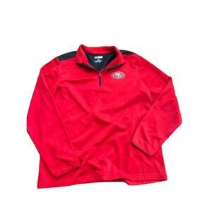 NFL Men Red San Francisco 49ers Team Apparel Quarter Zip Pullover Jacket Size L